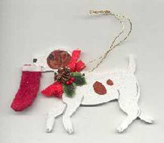 Jack Russell with Stocking Ornament