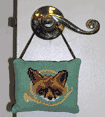 Needlepoint Fox Head in Horn Door Hanger is $14.00